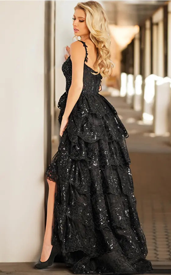 Jovani Black Lace Prom Dress