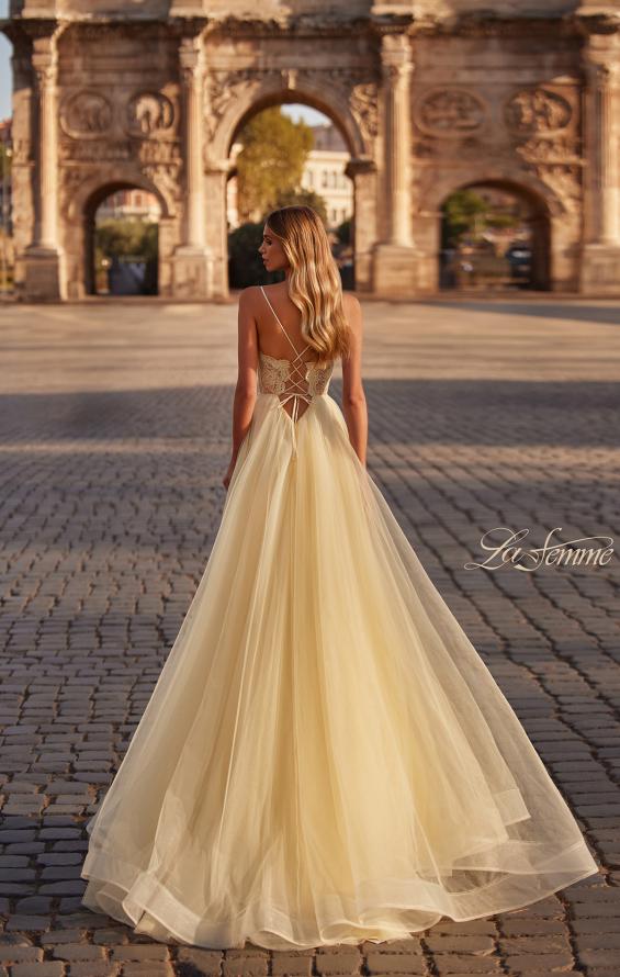 La femme yellow prom clearance dress