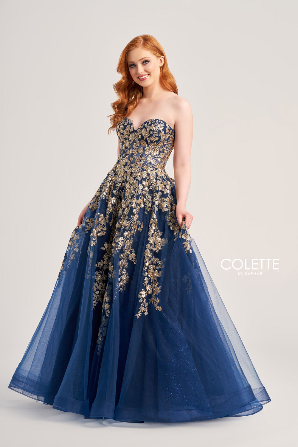 Navy/Gold outlet prom dress