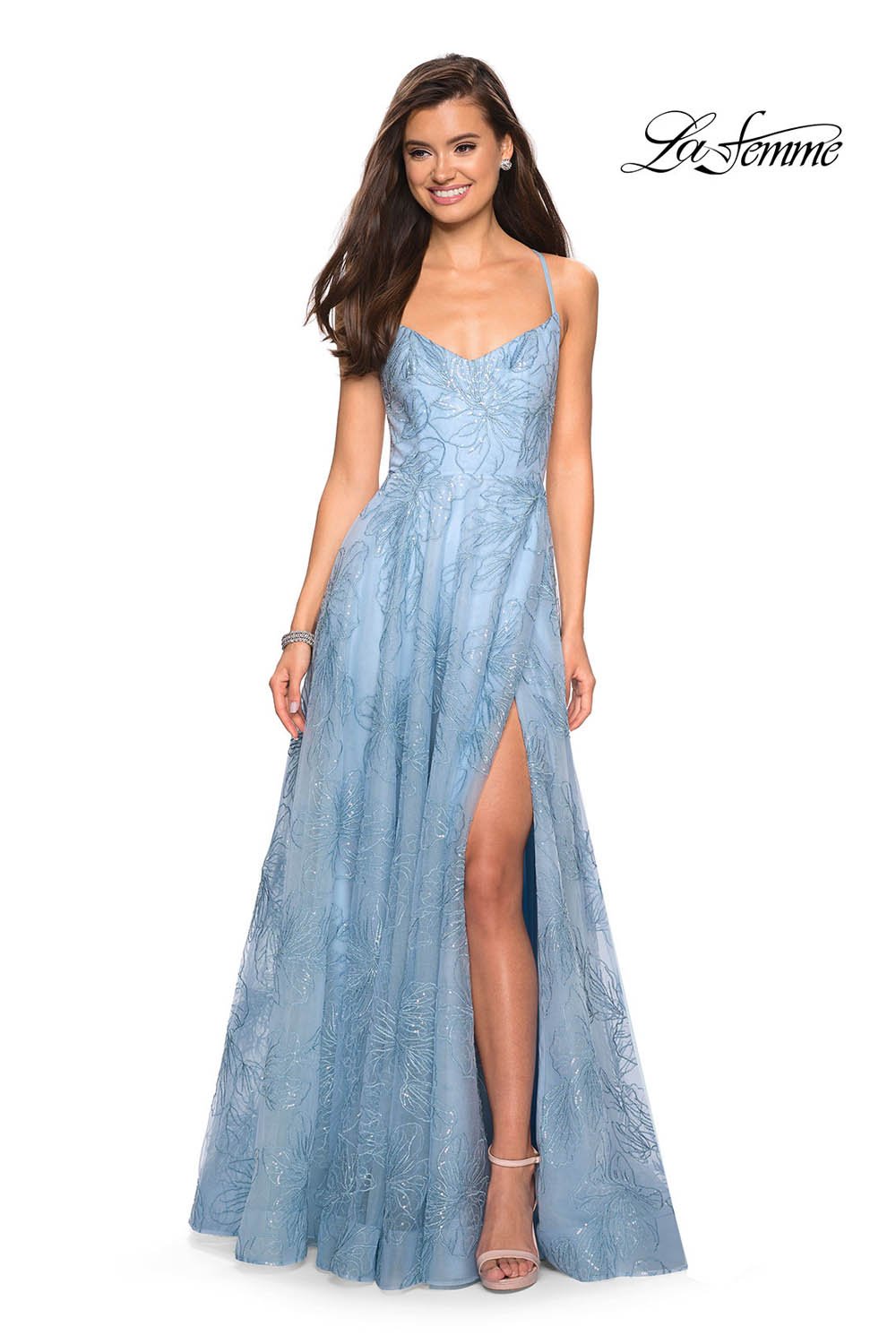 Cloud blue prom dress best sale