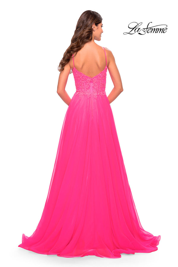 La Femme Chiffon Prom Dress