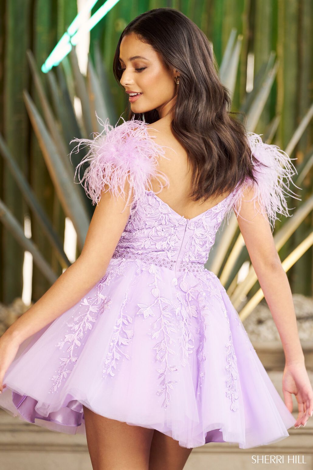 Sherri Hill 55656 prom dress images.  Sherri Hill 55656 is available in these colors: Ivory, Red, Bright Pink, Light Blue, Lilac, Ivory Nude, Black.