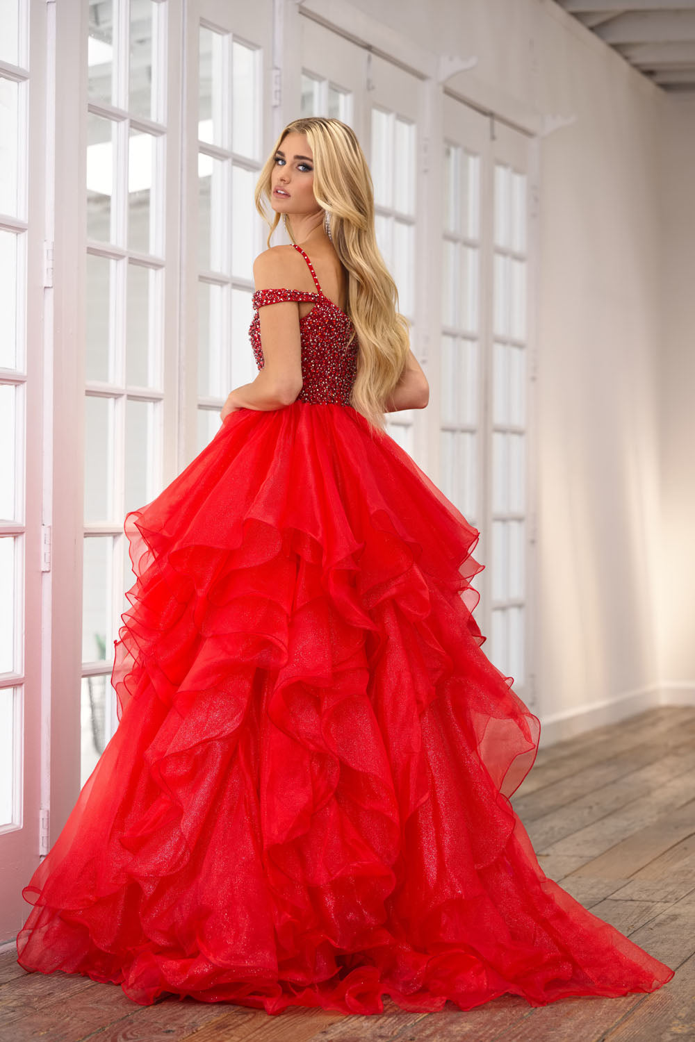 Ava Presley 28557 prom dress images.  Ava Presley 28557 is available in these colors: Royal, Red.