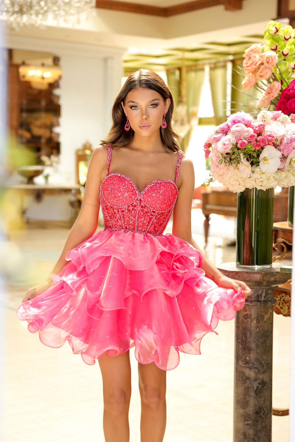 Ava Presley 29179 prom dress images.  Ava Presley 29179 is available in these colors: Turquoise, Watermelon, .