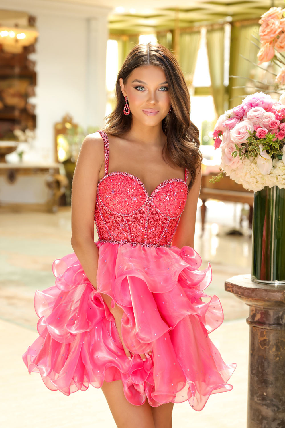 Ava Presley 29179 prom dress images.  Ava Presley 29179 is available in these colors: Turquoise, Watermelon, .