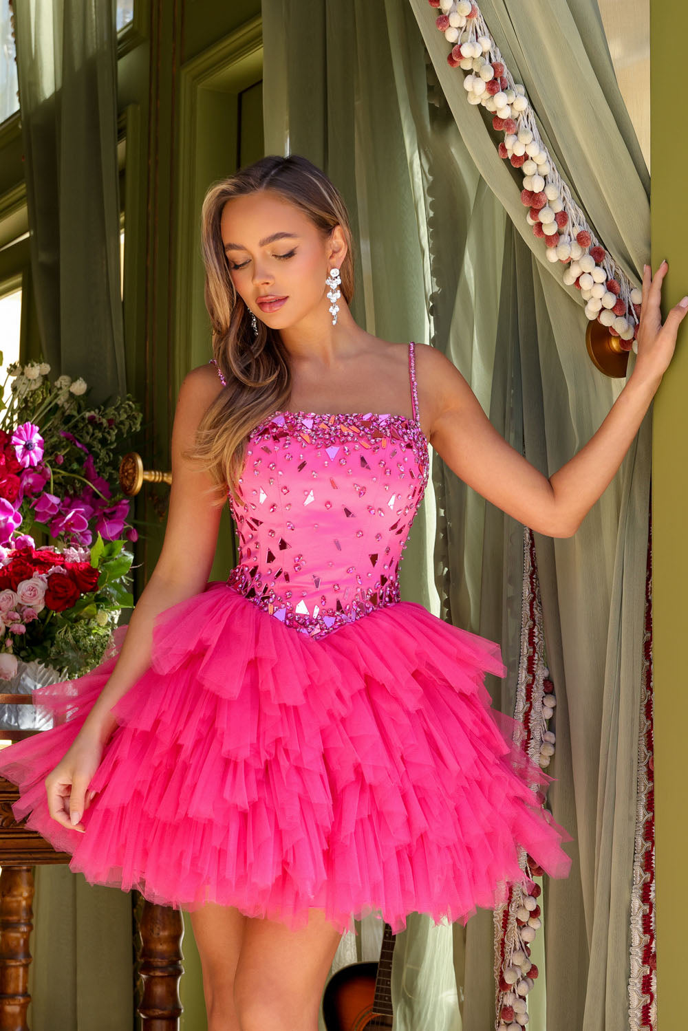 Ava Presley 29180 prom dress images.  Ava Presley 29180 is available in these colors: Sky Blue, Hot Pink, Royal, Black, White.