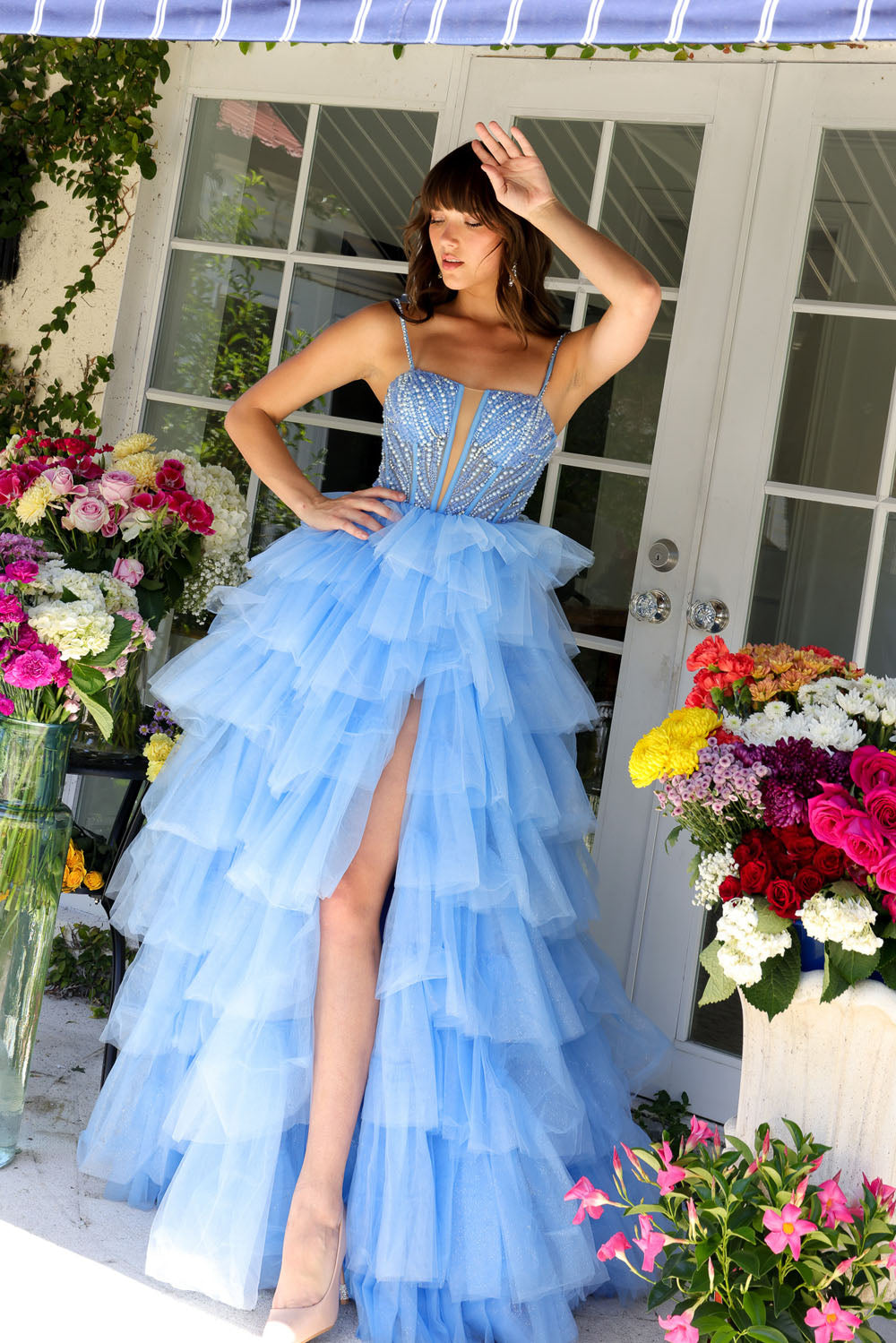 Ava Presley 29232 prom dress images.  Ava Presley 29232 is available in these colors: White, Light Blue, Black.