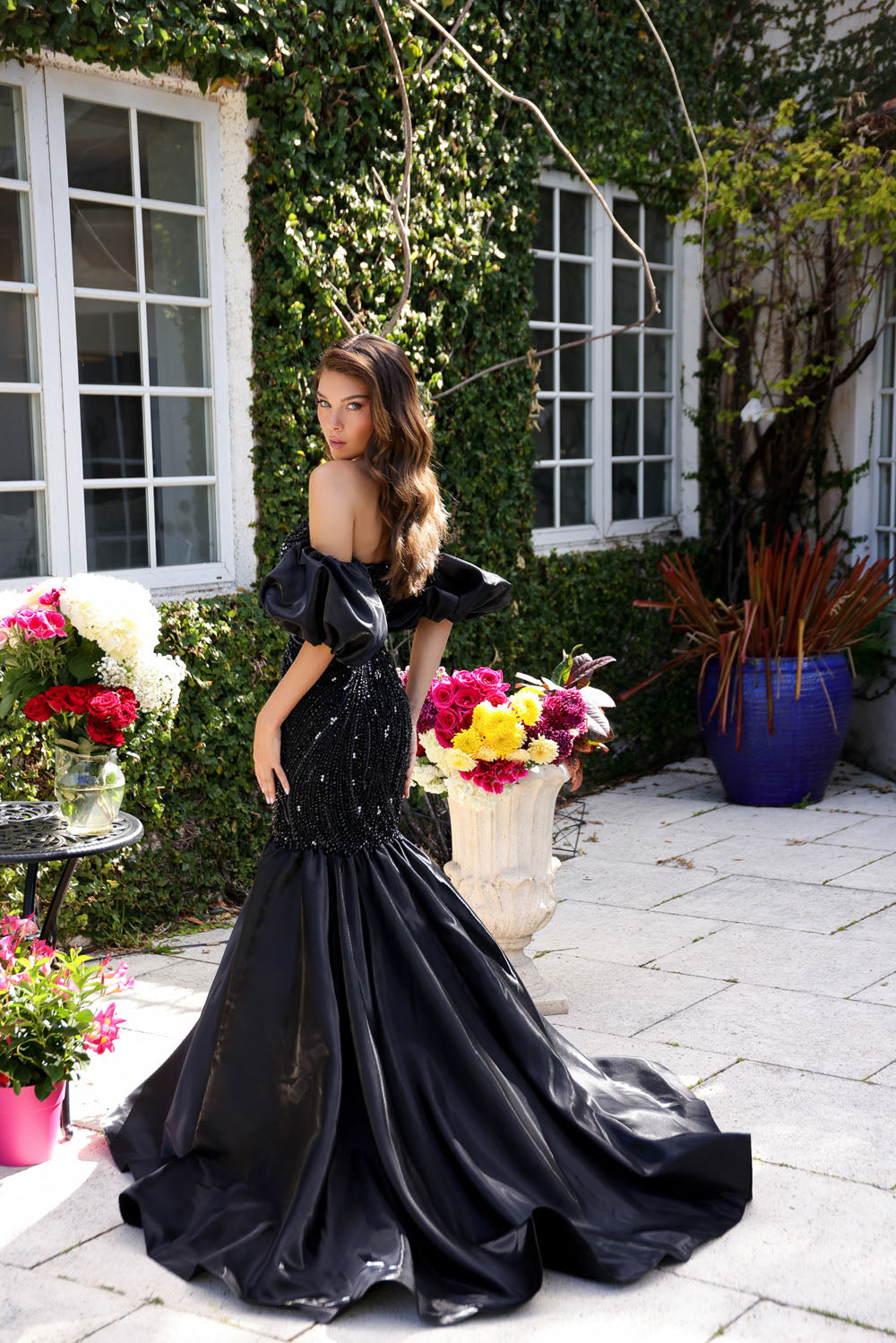 Ava Presley 29243 prom dress images. Ava Presley 29243 is available in these colors: White, Black, Light Blue.