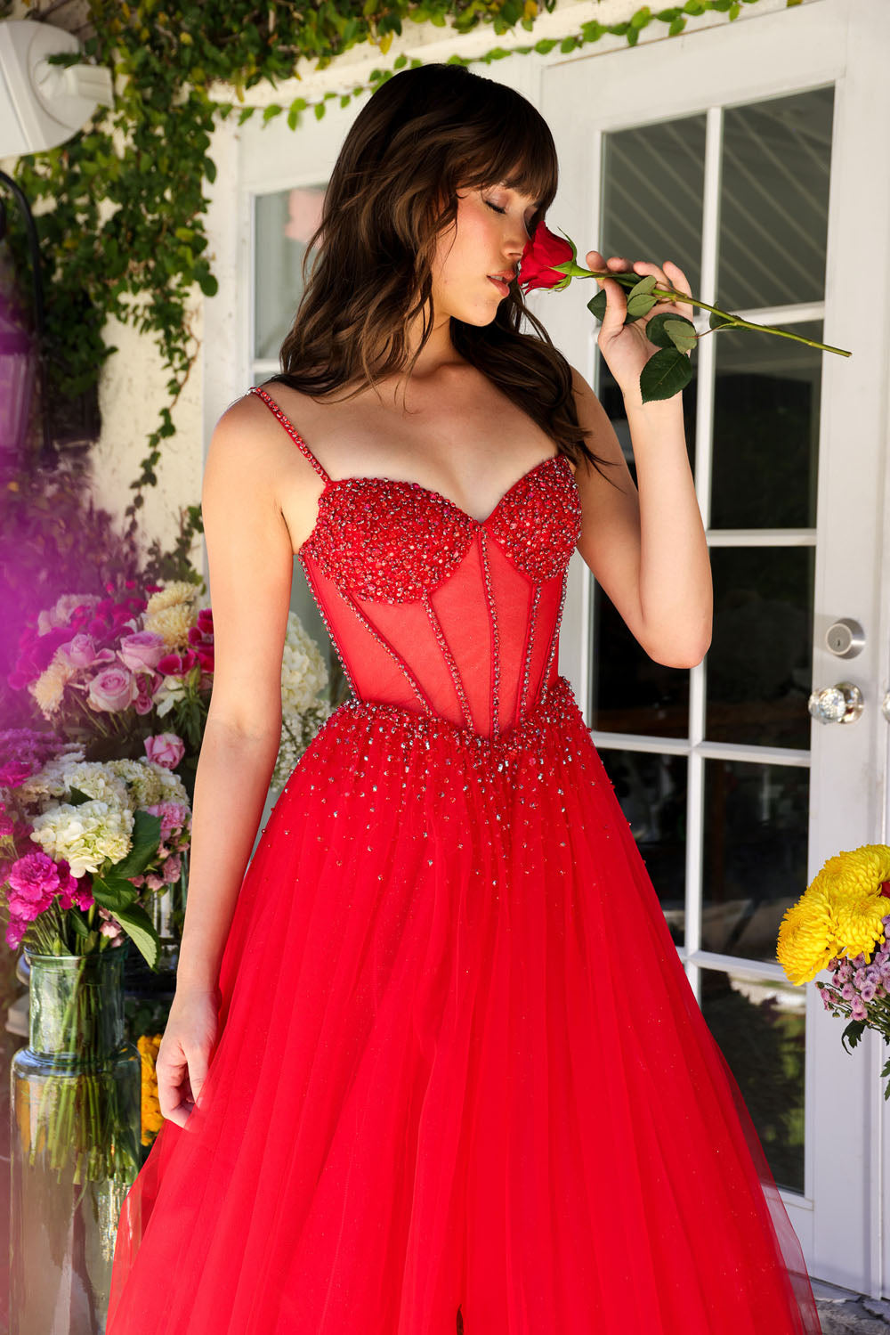 Ava Presley 29530 prom dress images. Ava Presley 29530 is available in these colors: Fuchsia, Light Blue, Red.