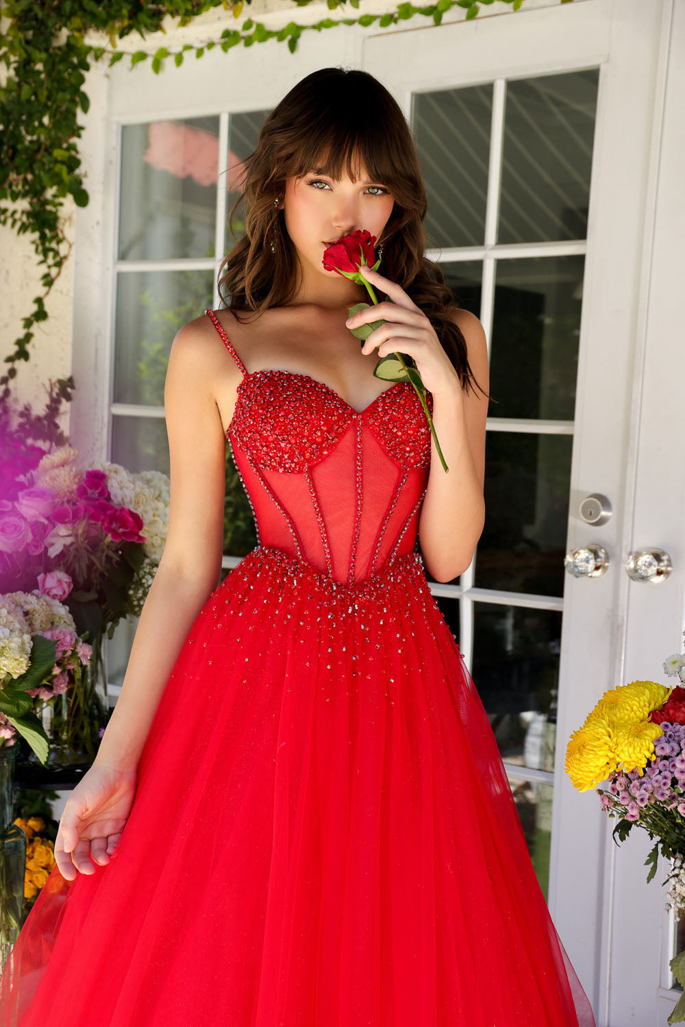 Ava Presley 29530 prom dress images. Ava Presley 29530 is available in these colors: Fuchsia, Light Blue, Red.