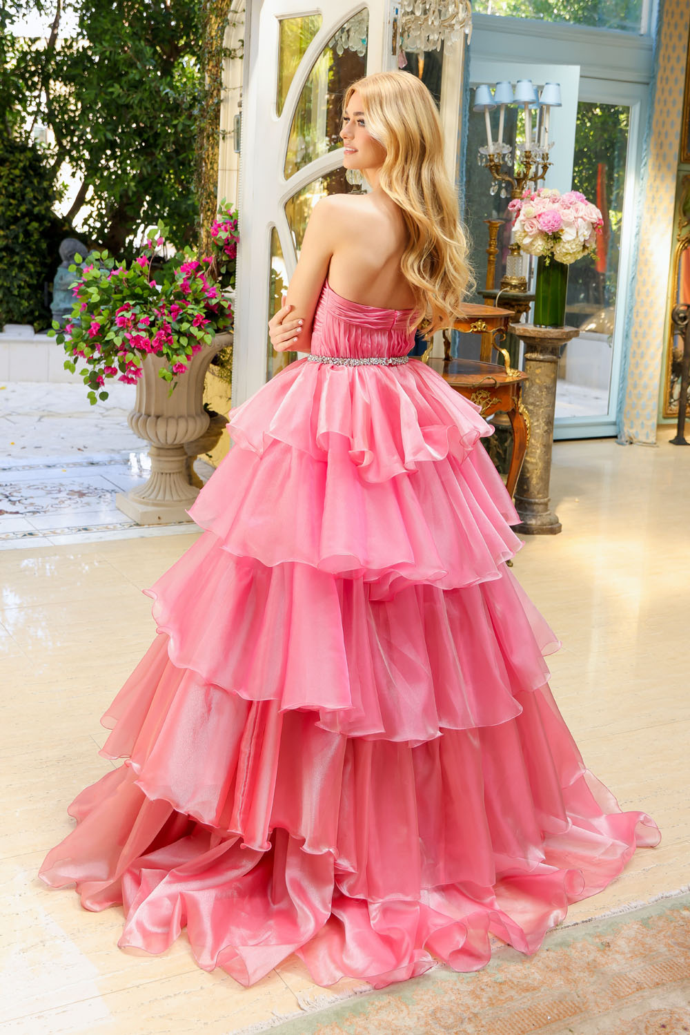 Ava Presley 29546 prom dress images.  Ava Presley 29546 is available in these colors: Coral Pink, Sky Blue, Teal.