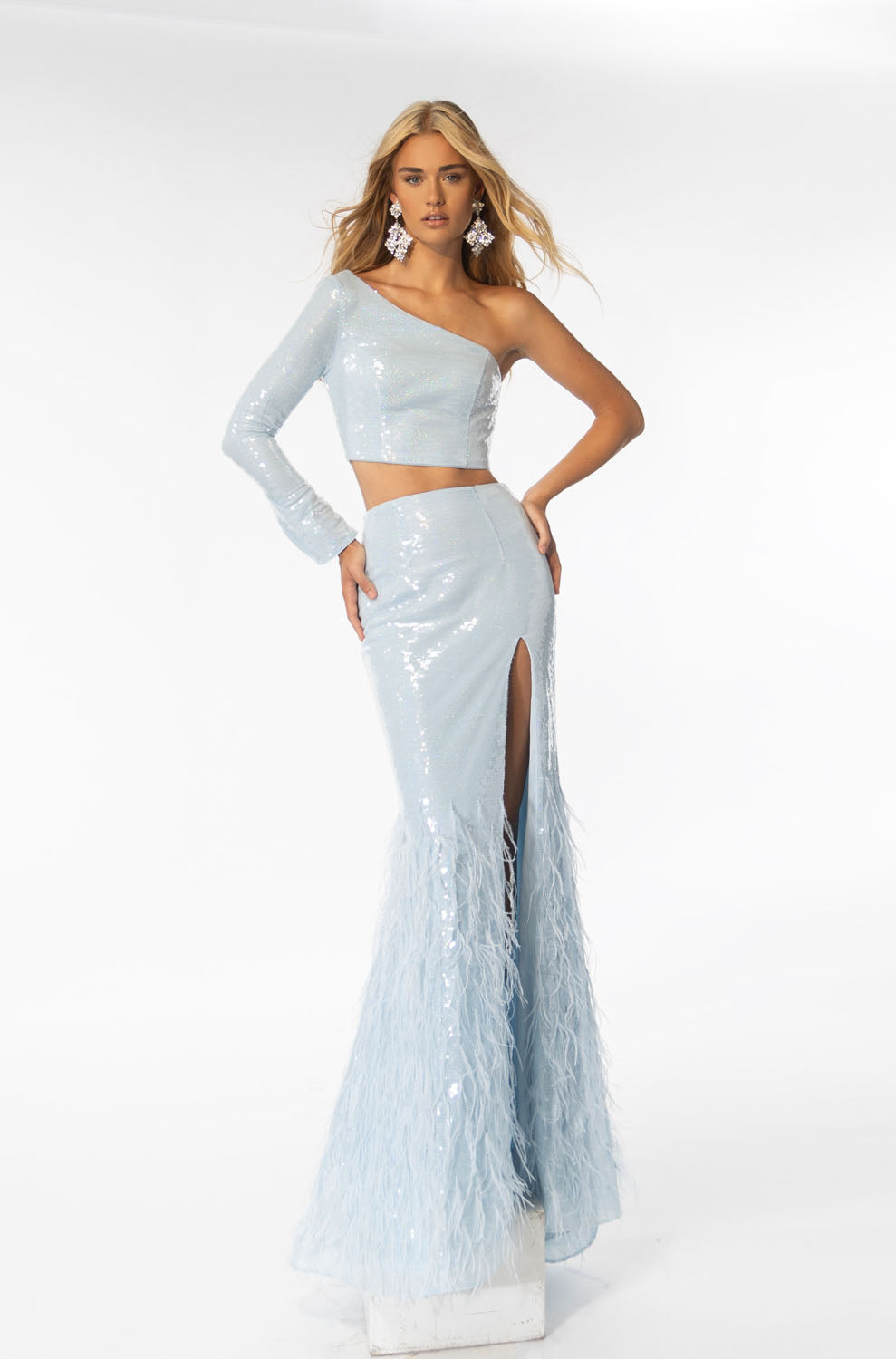 Ava Presley 39243 prom dress images.  Ava Presley 39243 is available in these colors: Light Blue, Black.