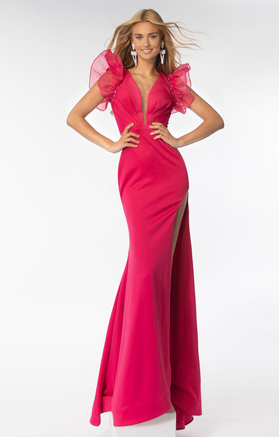 Ava Presley 39307 prom dress images.  Ava Presley 39307 is available in these colors: Hot Pink, Red, White.