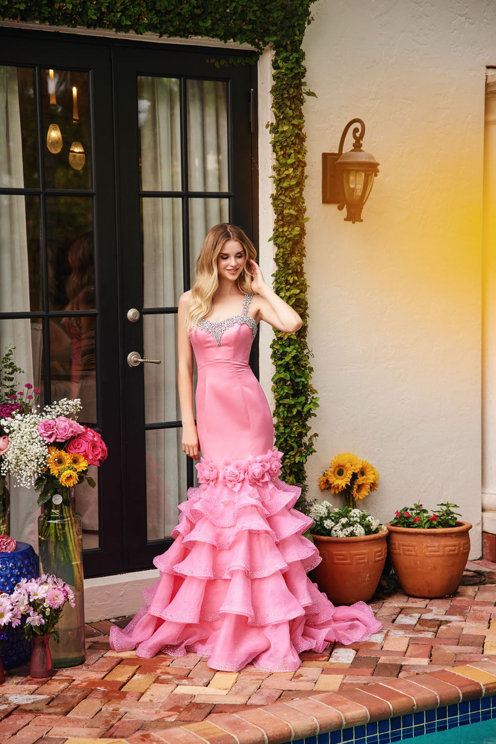 Ava Presley 39566 prom dress images.  Ava Presley 39566 is available in these colors: White,Hot Pink.