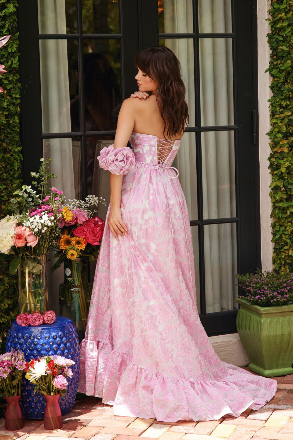 Ava Presley 40035 prom dress images.  Ava Presley 40035 is available in these colors: White Light Blue,White Light Pink.