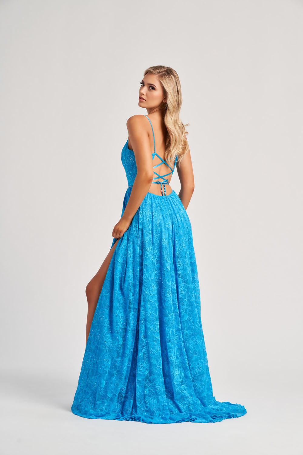 Colette CL8010 prom dress images.  Colette CL8010 is available in these colors: Turquoise, Black.