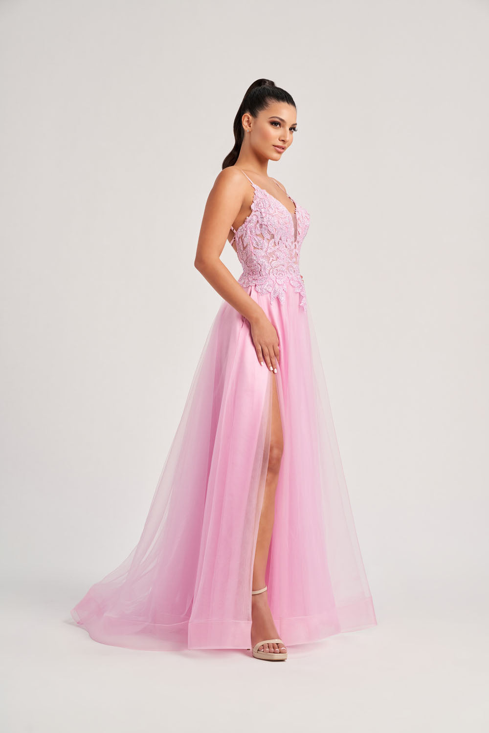 Colette CL8100 prom dress images.  Colette CL8100 is available in these colors: Lilac, Pink, Light Blue.