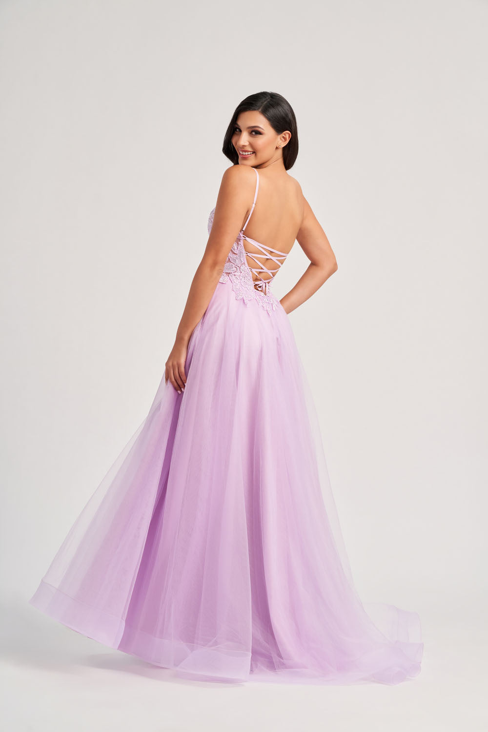 Colette CL8100 prom dress images.  Colette CL8100 is available in these colors: Lilac, Pink, Light Blue.