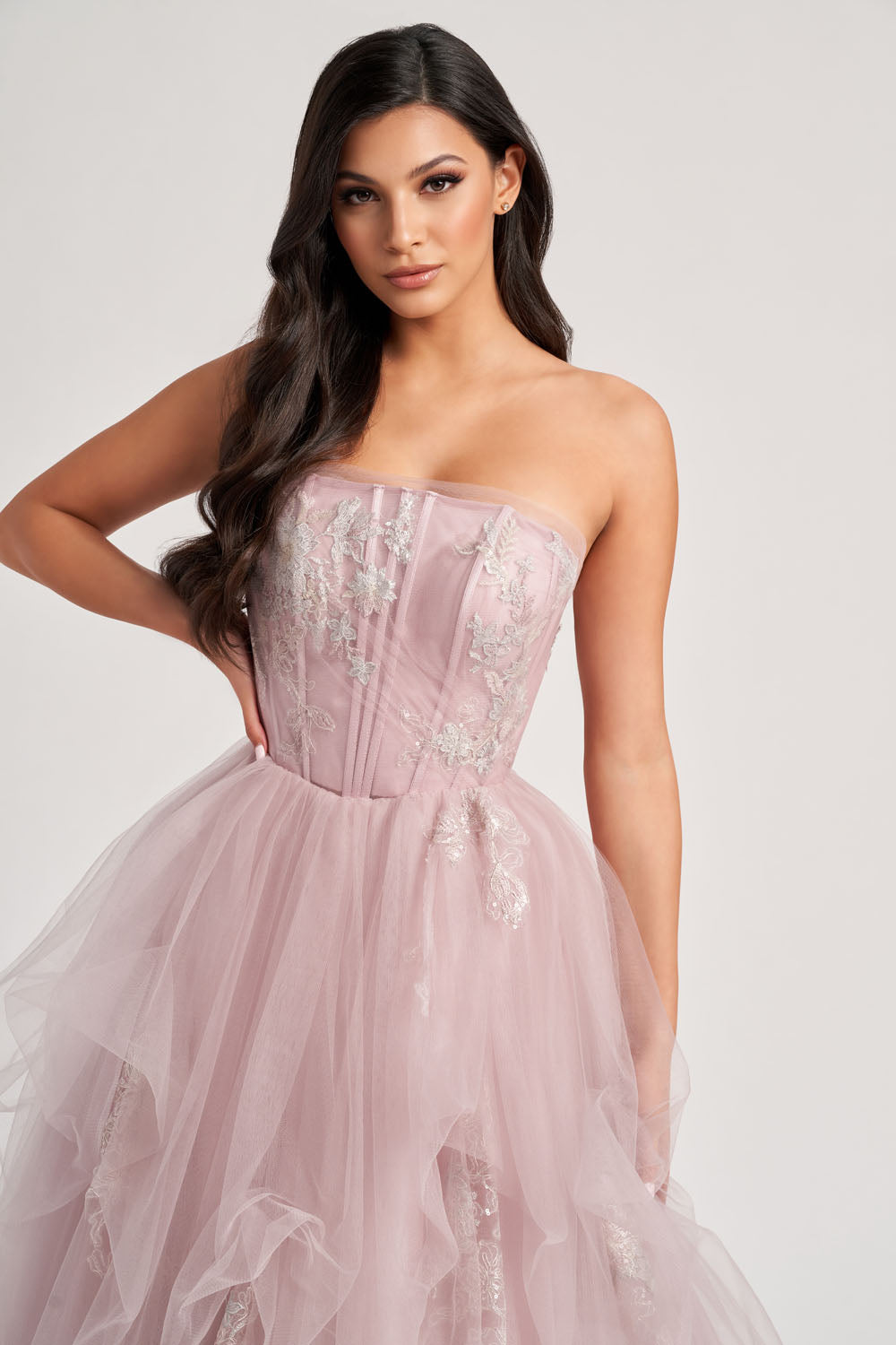 Colette CL8120 prom dress images.  Colette CL8120 is available in these colors: Blush.