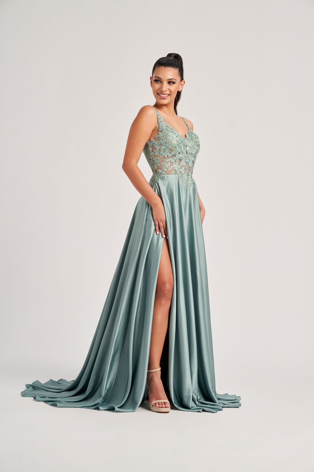 Colette CL8160 prom dress images.  Colette CL8160 is available in these colors:  Sage.