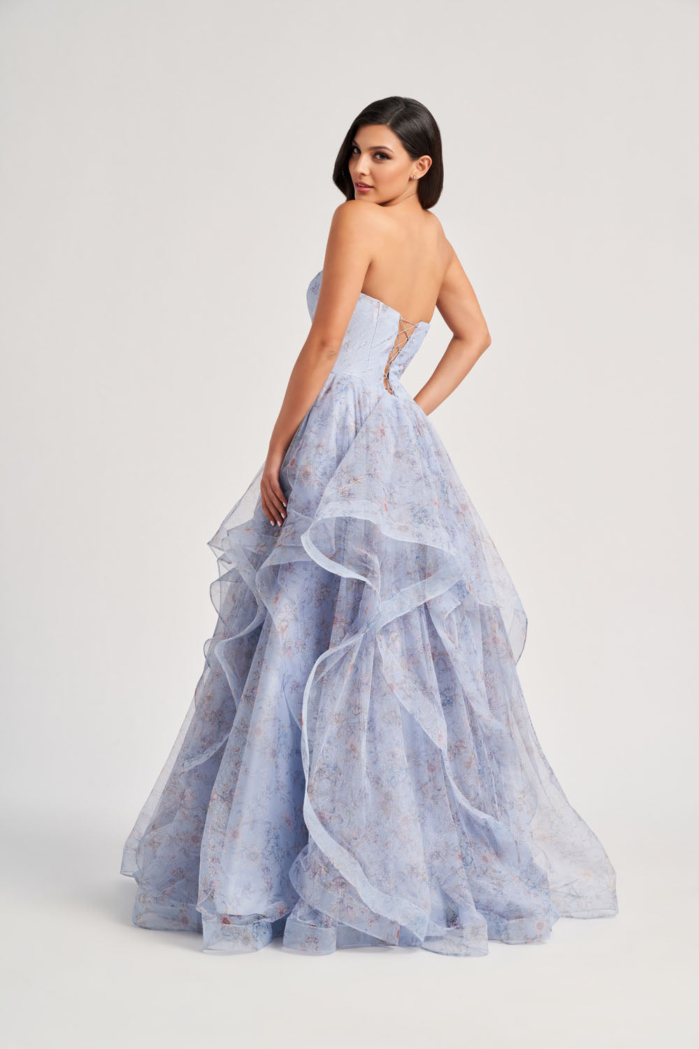 Colette CL8180 prom dress images.  Colette CL8180 is available in these colors: Ocean Blue Multi.