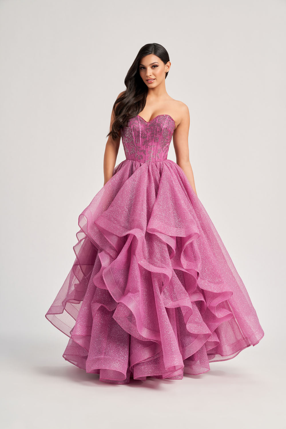 Colette CL8200 prom dress images.  Colette CL8200 is available in these colors: Diamond White, Pink Lily.