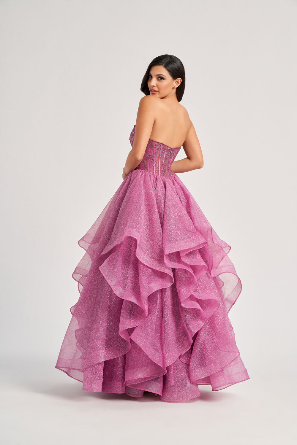 Colette CL8200 prom dress images.  Colette CL8200 is available in these colors: Diamond White, Pink Lily.