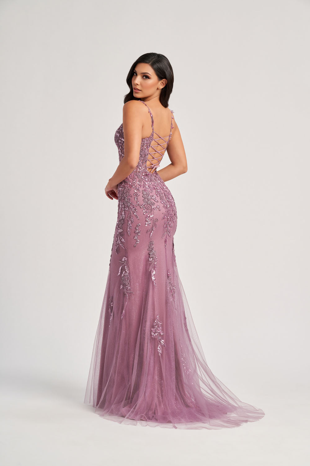 Colette CL8210 prom dress images.  Colette CL8210 is available in these colors: Heather, Black.