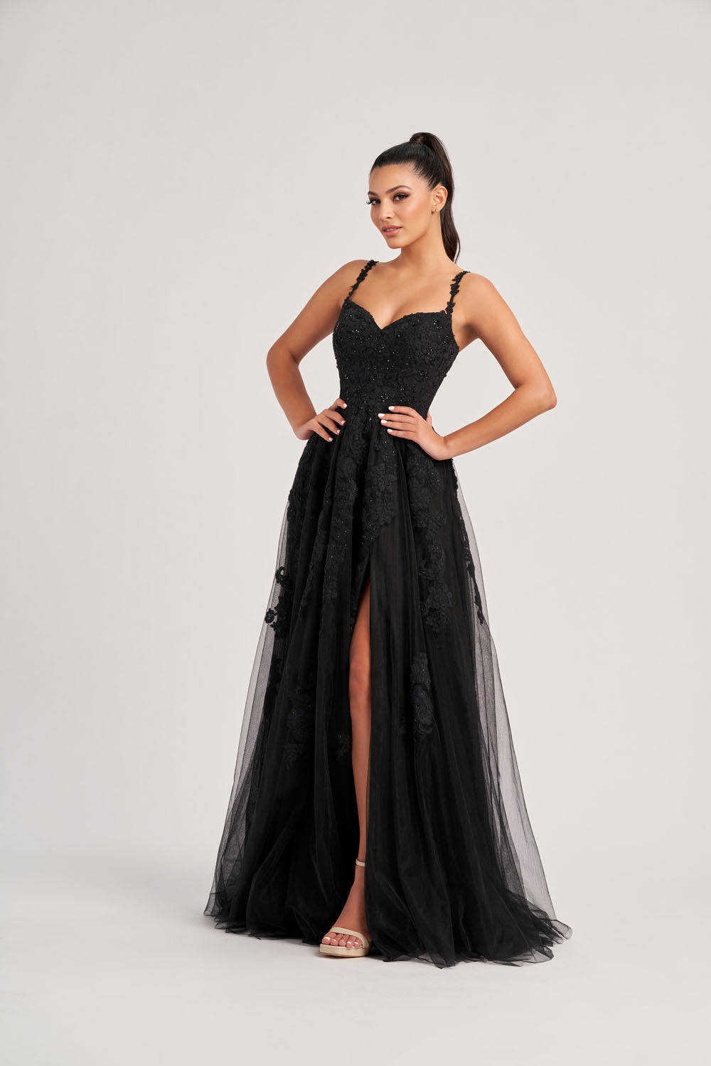 Colette CL8220 prom dress images.  Colette CL8220 is available in these colors: Jade, Black.