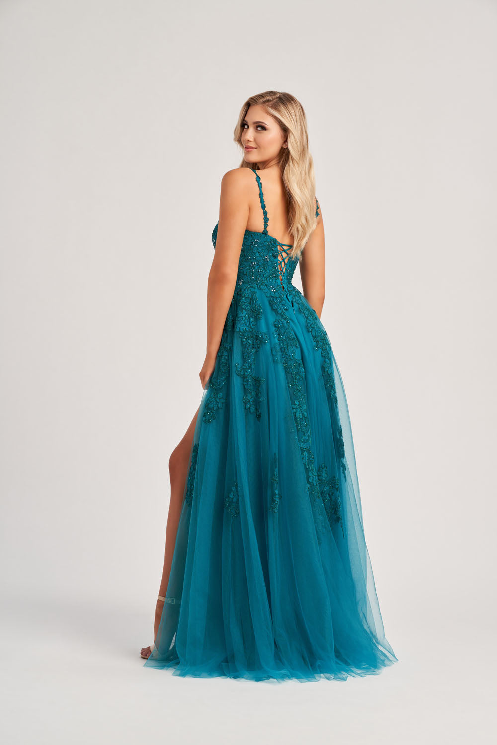 Colette CL8220 prom dress images.  Colette CL8220 is available in these colors: Jade, Black.