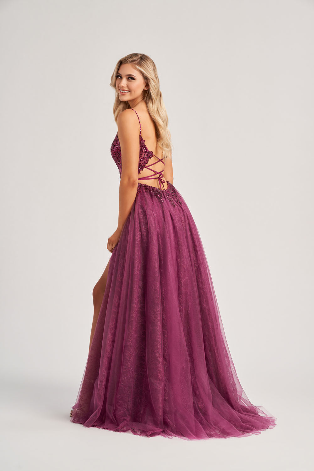 Colette CL8240 prom dress images.  Colette CL8240 is available in these colors: Berry, Periwinkle.