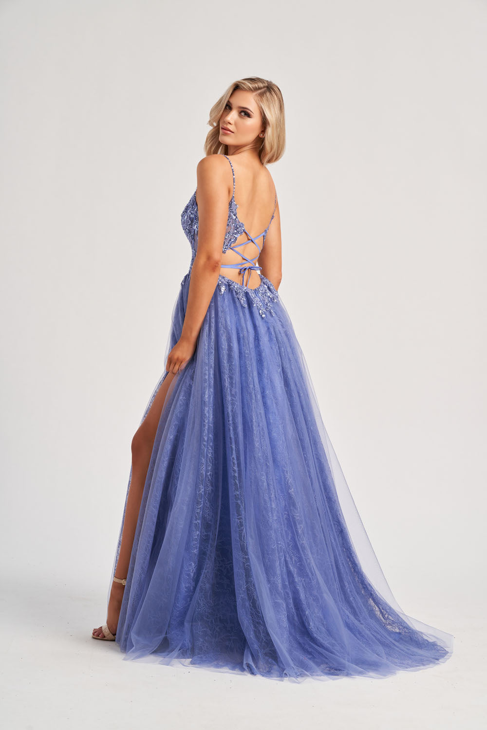 Colette CL8240 prom dress images.  Colette CL8240 is available in these colors: Berry, Periwinkle.