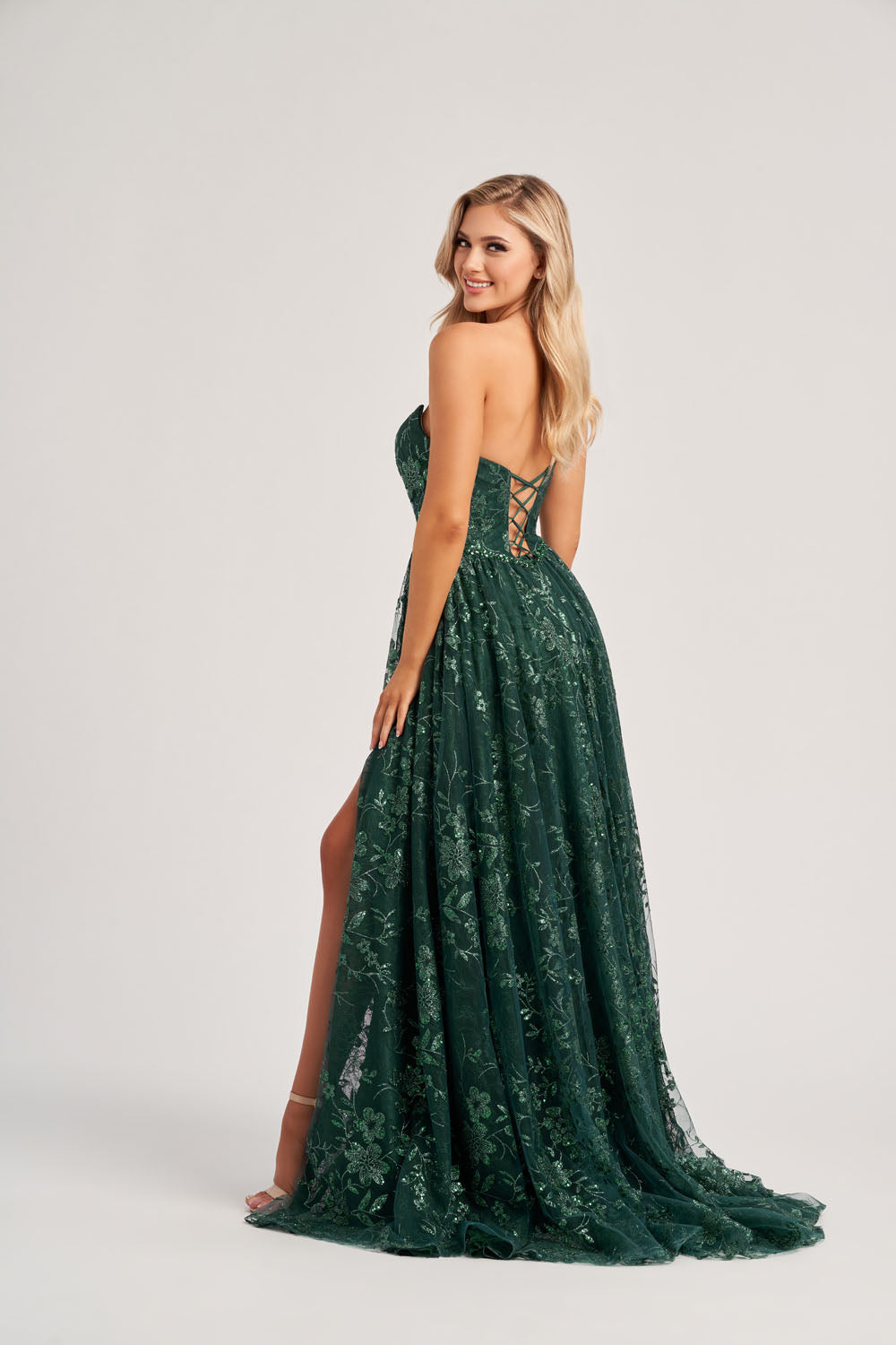 Colette CL8260 prom dress images.  Colette CL8260 is available in these colors: Evergreen, Black.