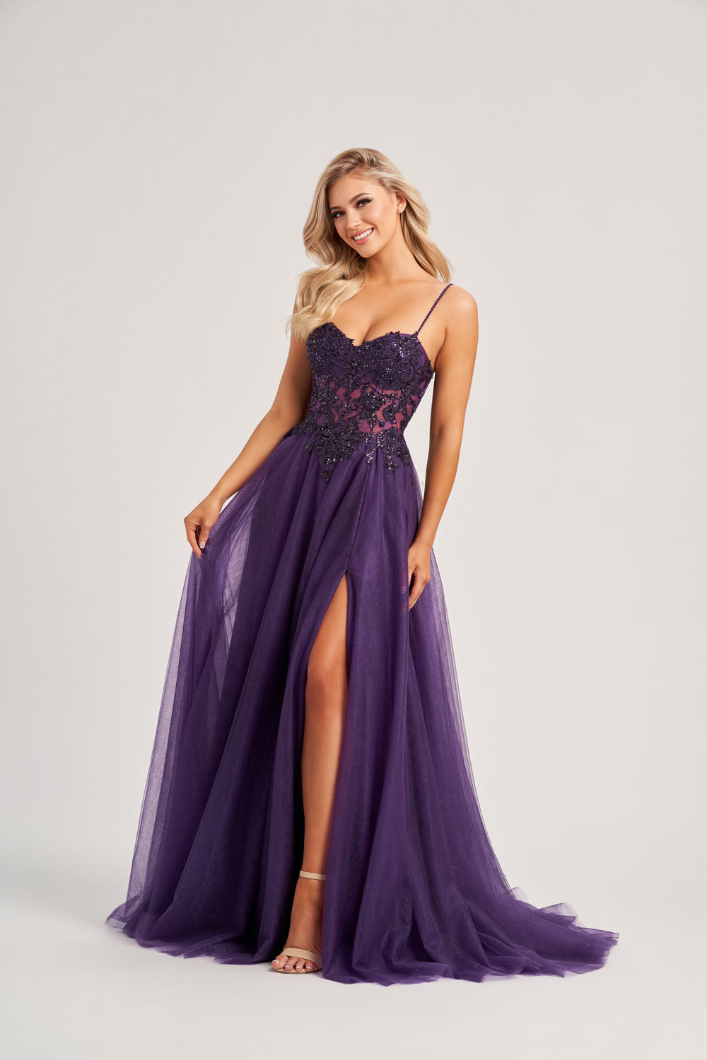 Colette CL8280 prom dress images.  Colette CL8280 is available in these colors: Burgundy, Plum.