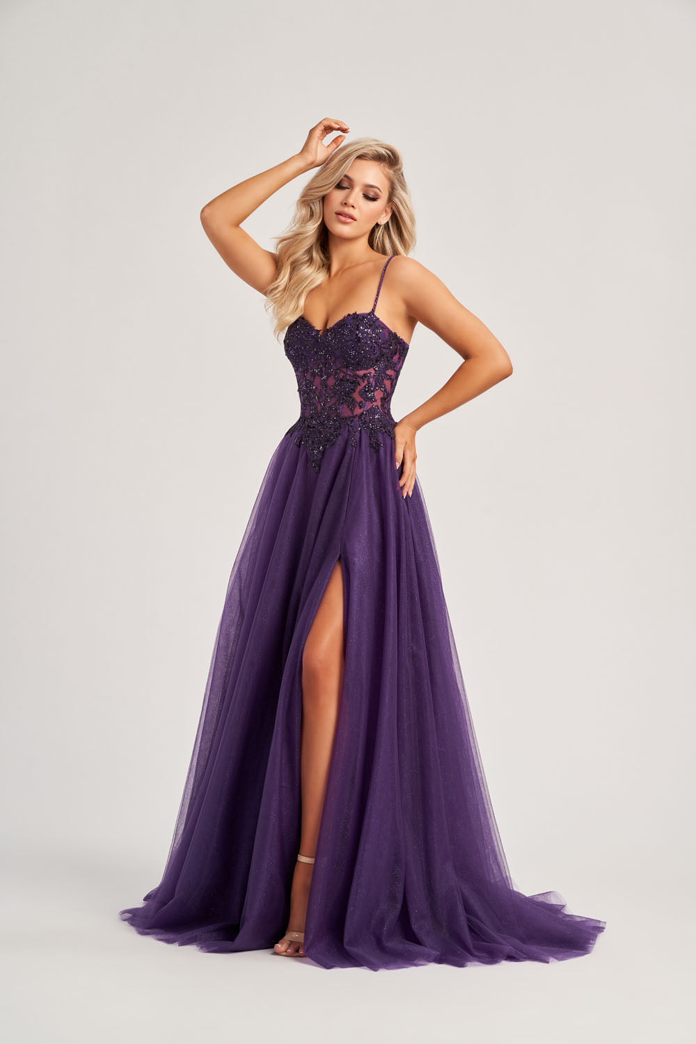 Colette CL8280 prom dress images.  Colette CL8280 is available in these colors: Burgundy, Plum.