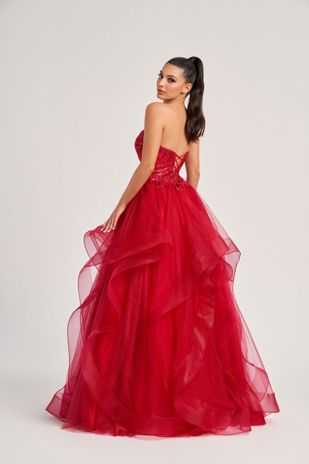 Colette CL8290 prom dress images.  Colette CL8290 is available in these colors: Scarlet.