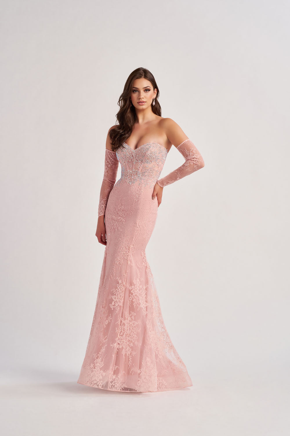 Colette CL8415 prom dress images.  Colette CL8415 is available in these colors: Light Sage, Pink, Black.