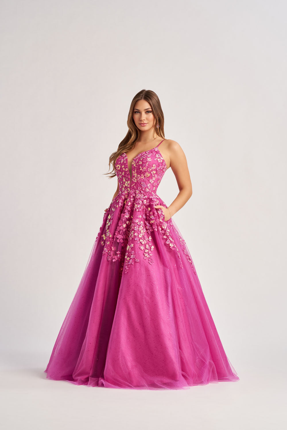 Colette CL8420 prom dress images.  Colette CL8420 is available in these colors: Jade, Pink , Periwinkle.