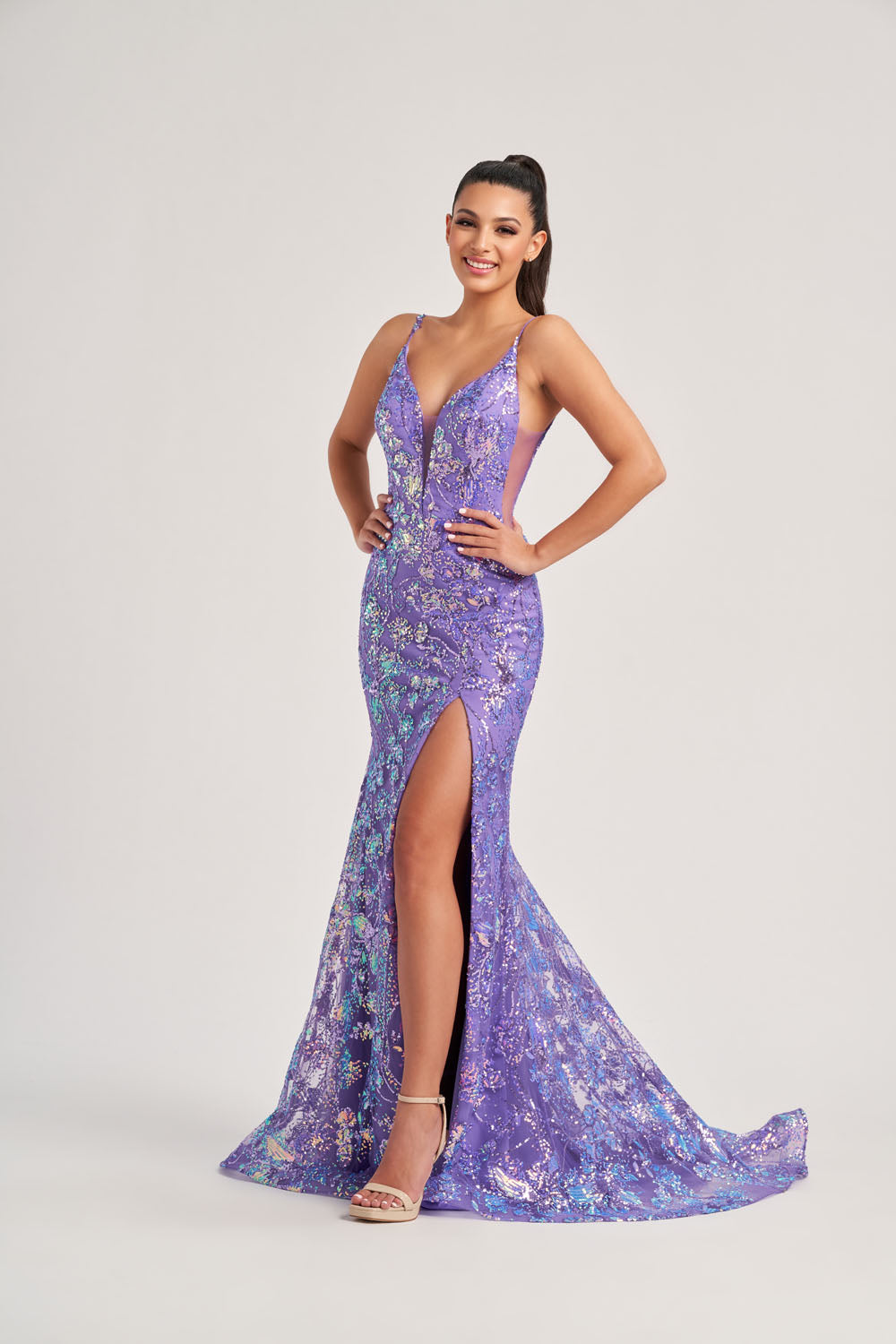 Colette CL8430 prom dress images.  Colette CL8430 is available in these colors: Orchid.