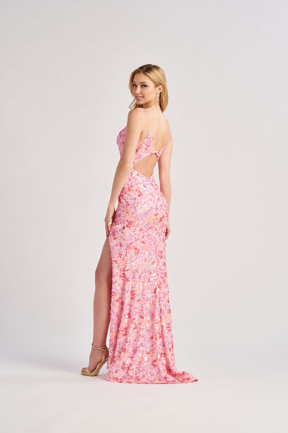 Colette CL8465 prom dress images.  Colette CL8465 is available in these colors: Pink Multi.