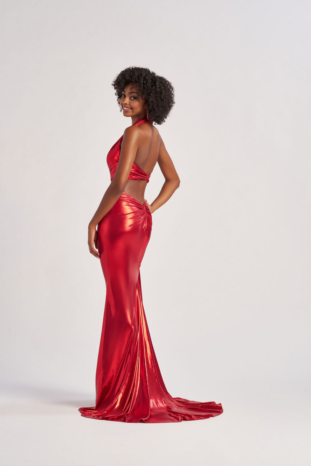 Colette CL8505 prom dress images.  Colette CL8505 is available in these colors: Gold, Red, Emerald, Black.