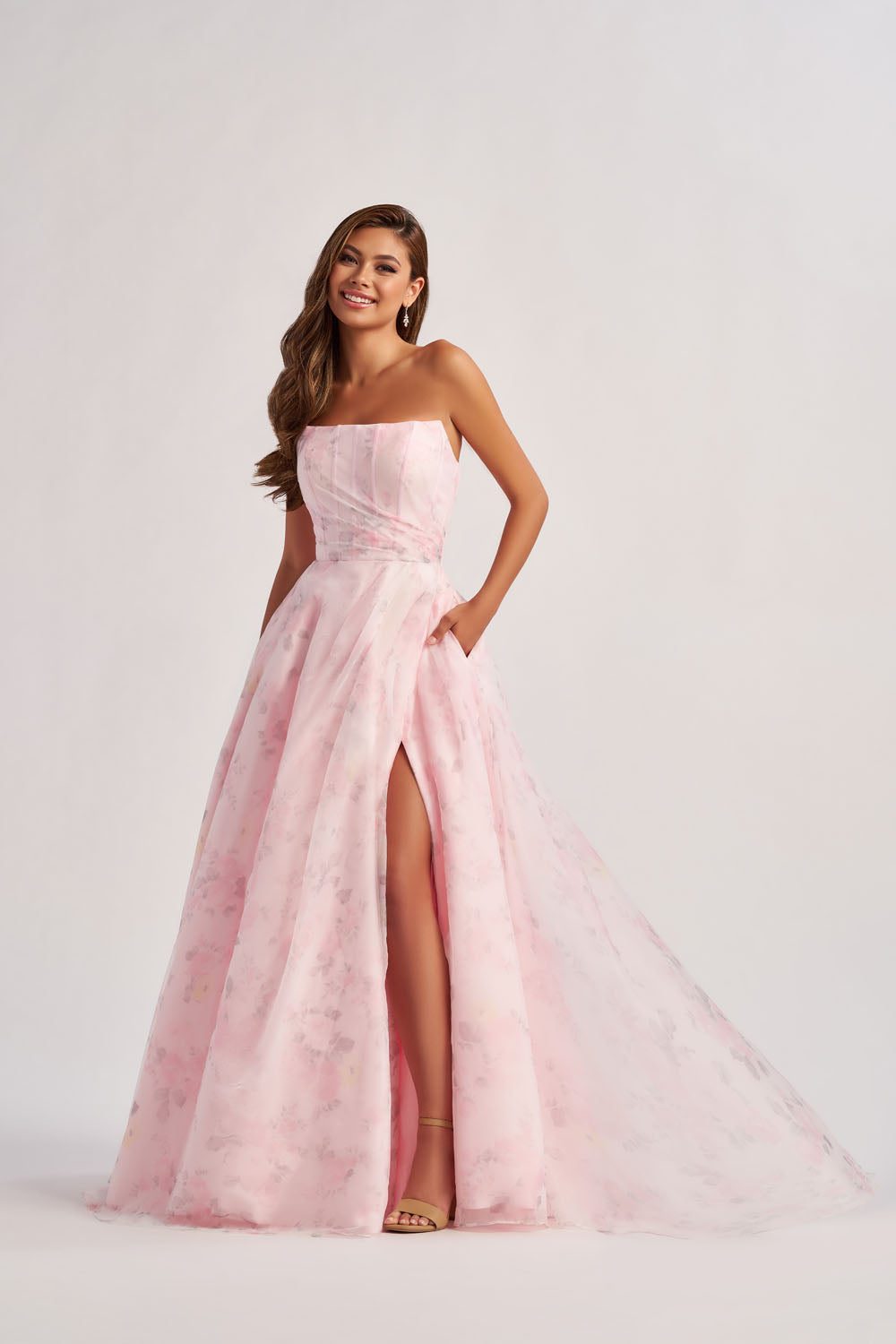 Colette CL8635 prom dress images.  Colette CL8635 is available in these colors: Sky Blue, Light Pink.