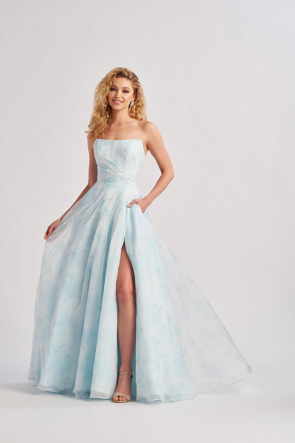 Colette CL8635 prom dress images.  Colette CL8635 is available in these colors: Sky Blue, Light Pink.