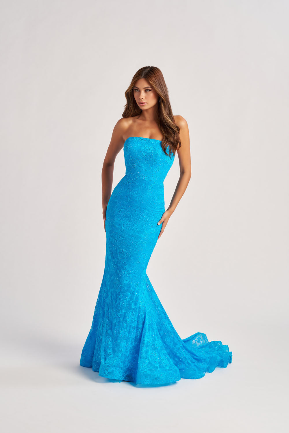 Colette CL8670 prom dress images.  Colette CL8670 is available in these colors: Black Nude, Turquoise.