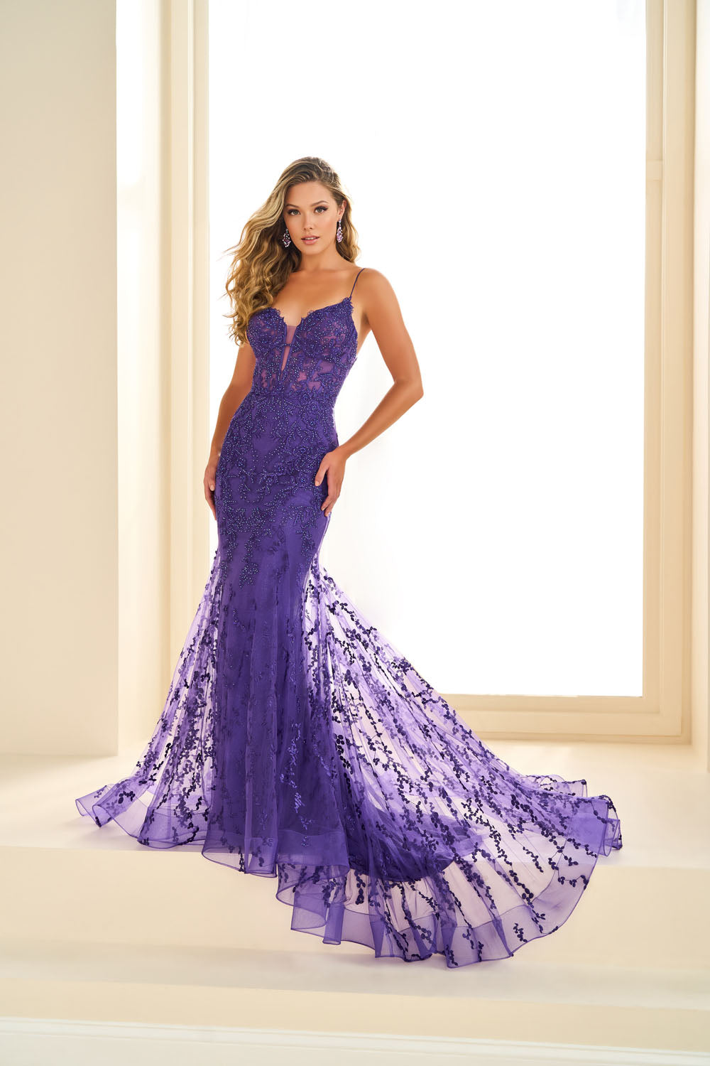 Ellie Wilde EW36008 fit and flare prom dress images.  Ellie Wilde EW36008 is available in these colors: Strawberry, Royal Blue, Light Yellow, Black, Sage, Purple, Candy Pink, Light Blue, Emerald.