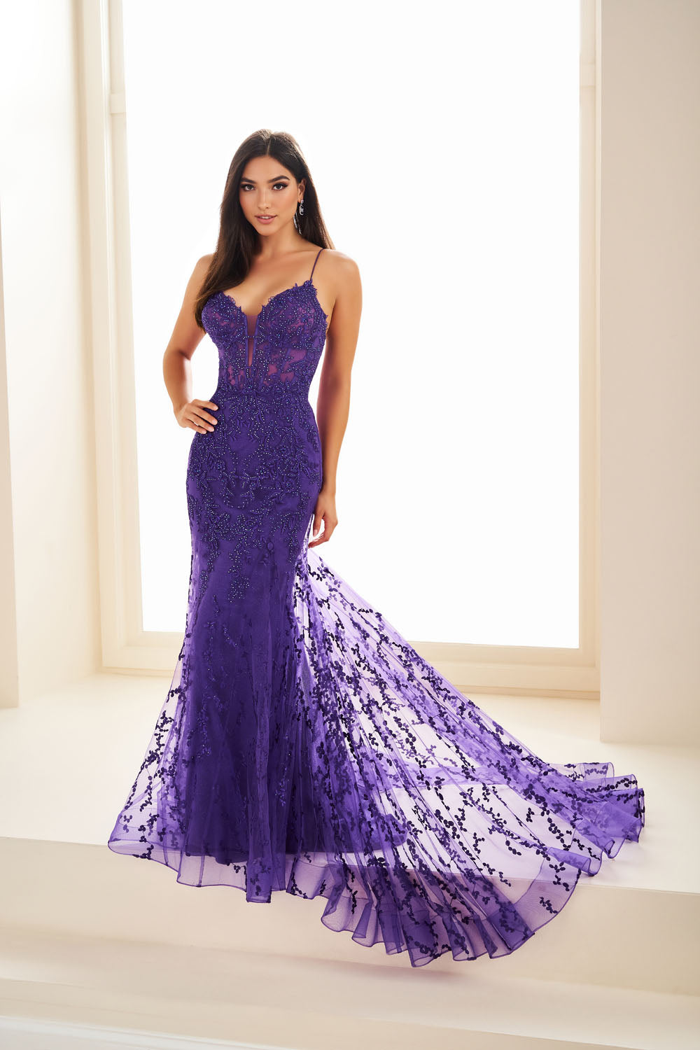 Ellie Wilde EW36008 fit and flare prom dress images.  Ellie Wilde EW36008 is available in these colors: Strawberry, Royal Blue, Light Yellow, Black, Sage, Purple, Candy Pink, Light Blue, Emerald.