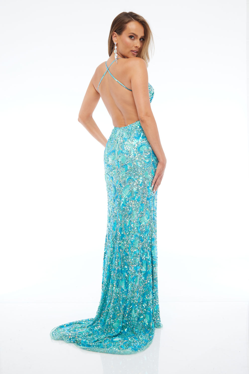 Jasz Couture 7643 prom dress images.  Jasz Couture 7643 is available in these colors: Gold, Jade.