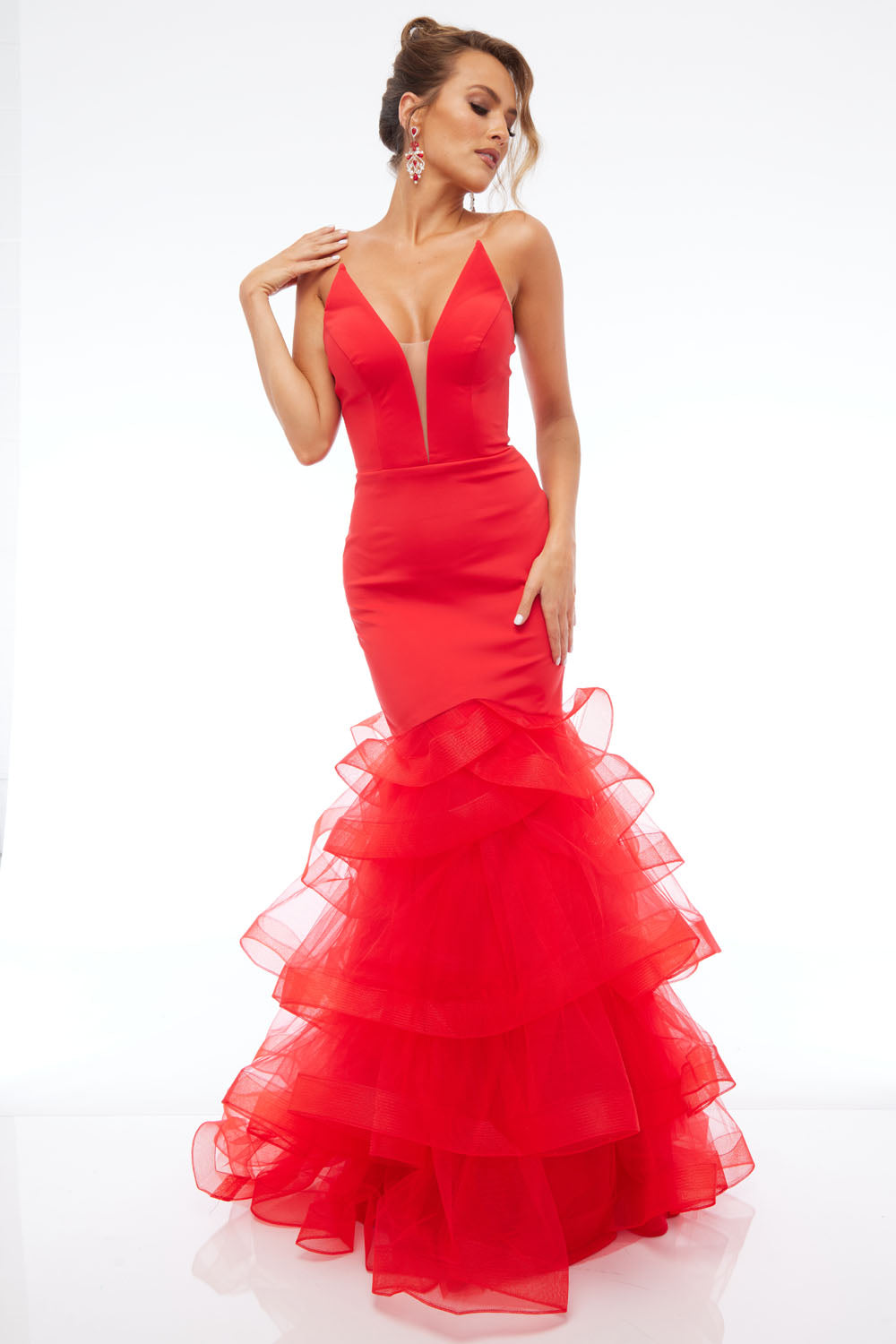 Jasz Couture 7670 prom dress images.  Jasz Couture 7670 is available in these colors: Purple, Red.