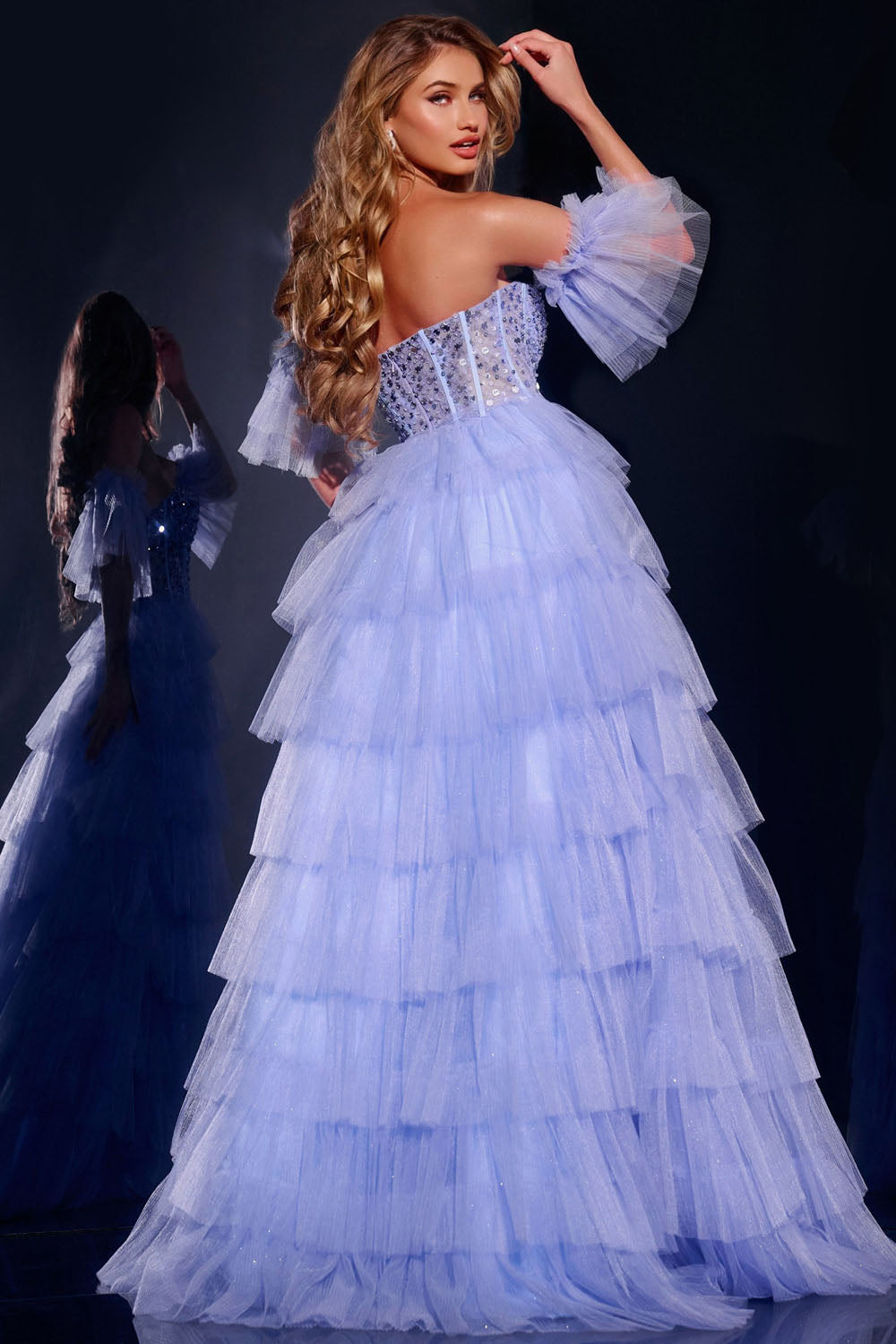 Jovani 42249 prom dress images.  Jovani 42249 is available in these colors: Blue, Black.