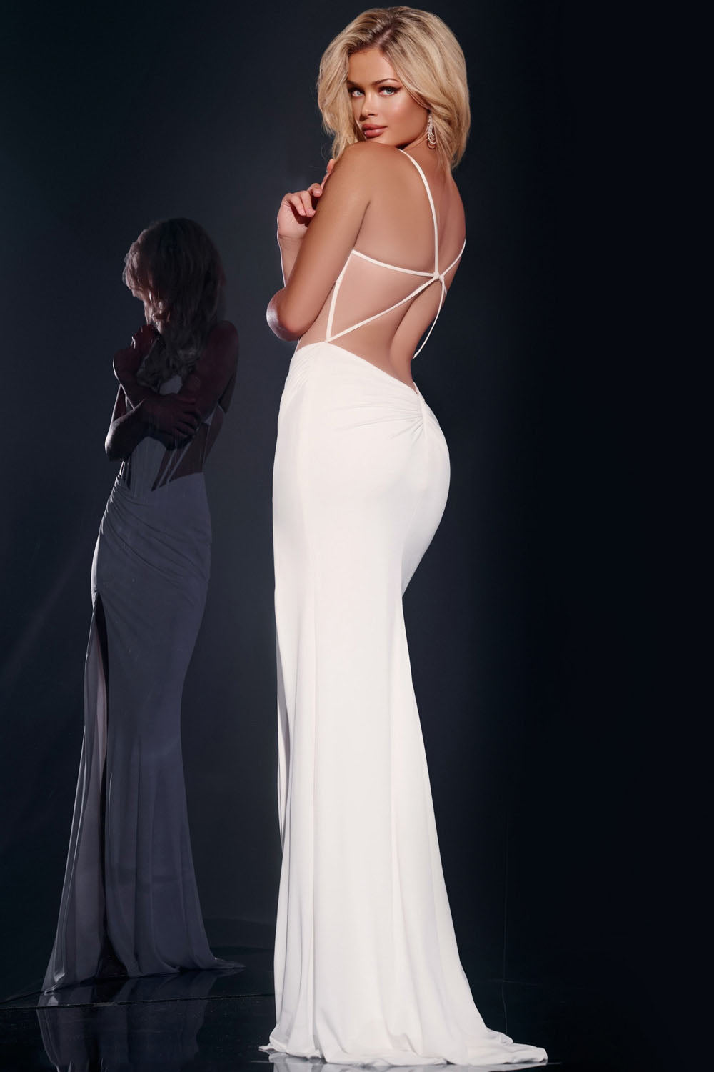 Jovani 42534 prom dress images.  Jovani 42534 is available in these colors: Off White, Aqua, Black, Light Pink.